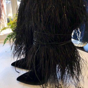 Saint Laurent Ostrich Feather Boots
